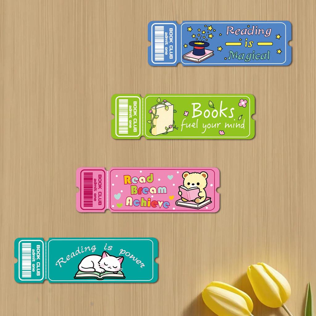 30 Childlike Non-Adhesive Bookmark Sheets for Fun Learning and Reading