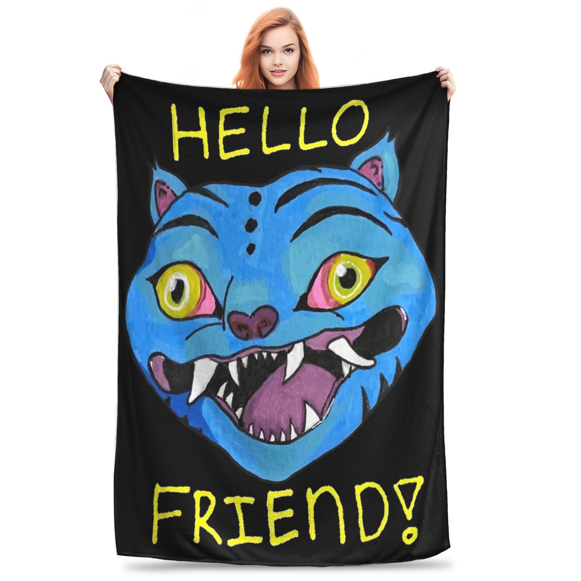 

KPop Demon Hunters Huntrix Blue Tiger Derpy Blanket Super Soft Cozy Throw Blankets for Sofa 50x60 Inch Multi-size Bedspreads 30x40in