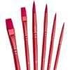 Foreign Trade Nylon Painting Brush Set - 10 Pieces, Red & Blue Handles, Flat Gouache & Oil Brushes