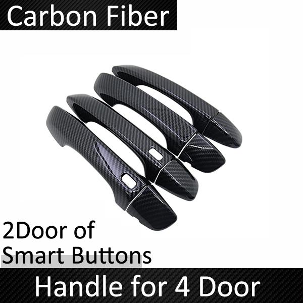 Carbon Fiber Door Handle Cover Trim for Volkswagen VW Tiguan MK2 AD BW 2016~ Car Protective Accessories Stickers