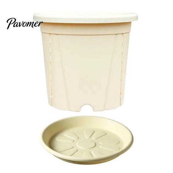 Breathable Resin Plant Pots Flowerpot with Drainage Holes And Saucer, Pot for Indoor Outdoor Self Draining Nursery Plants, Lightweight Thickened