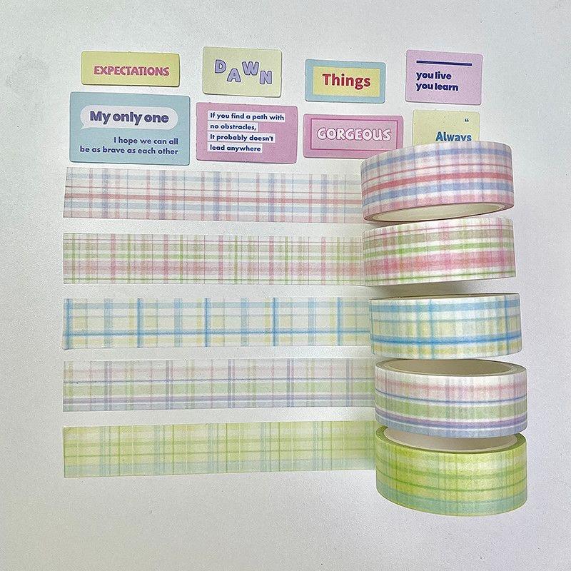 MINKYS 5pcs/lot Basic Grid Type Decorative Tape Set Washi Tape Pack School Office Stationery
