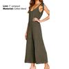 Women Jumpsuit V Neck Loose Fit All-match Tie Belt Design Strap Jumpsuit Streetwear