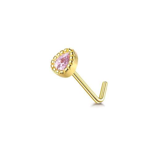 Bobisty 20G Surgical Steel Nose Studs L Shaped Opal CZ Heart Butterfly Elegant Piercing Jewelry for Women