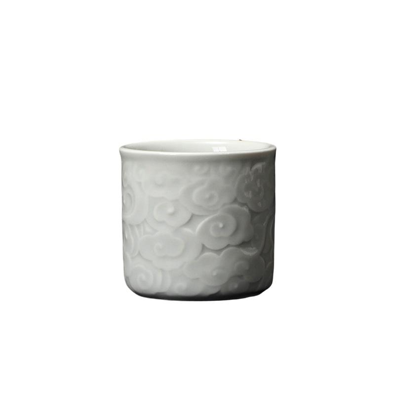 Celadon relief master cup Kung fu tea cup drinking tea cup household simple single cup
