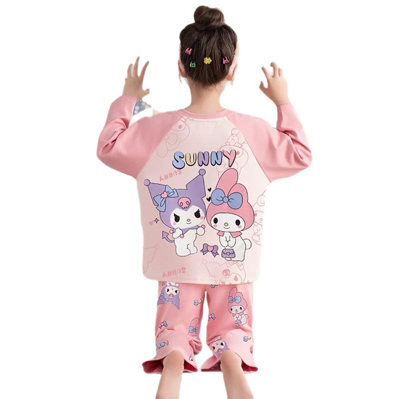 Girls' Cute Cartoon Long-Sleeve Pajama Set for Spring, Autumn, Winter 2026