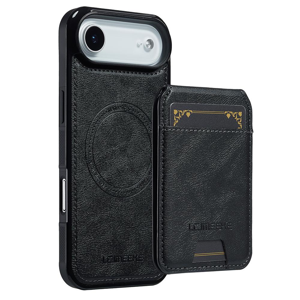 LC.IMEEKE L3 For iPhone 17 Air Magnetic Case Detachable Card Holder Leather TPU Mobile Cover