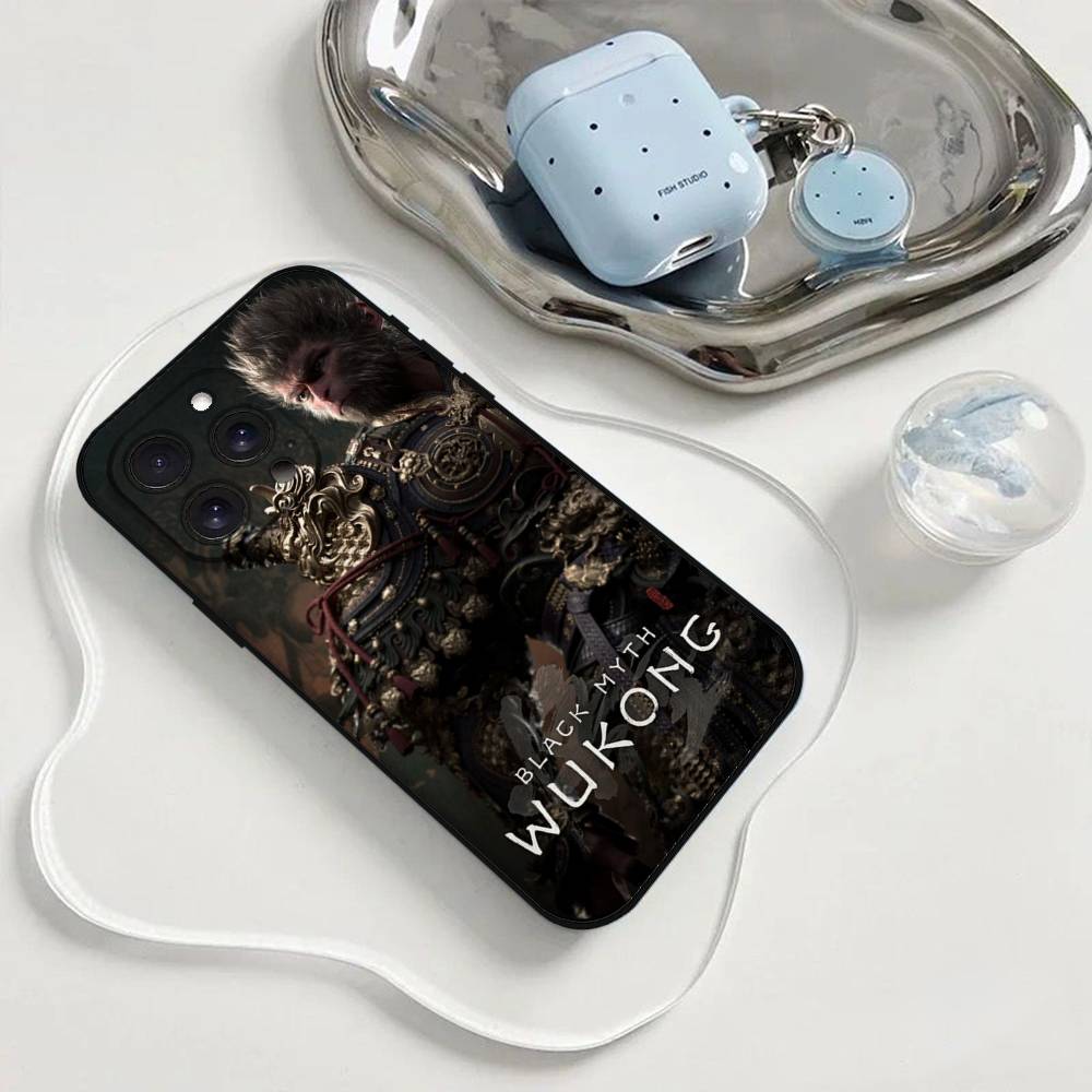 Black Myth Wukong Games Phone Case Phone Case For Iphone 17 16 15 11 13 14 Pro Max X Xr Xs Max 12mini Black Shell Cover Case