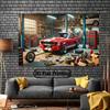 Ford Mustang Muscle Car Tapestry Retro Garage Workshop Wall Hanging