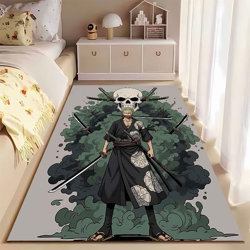 Samurai-Themed Skull & Swords suitable as a non-slip mat for the living room or bedroom sofa