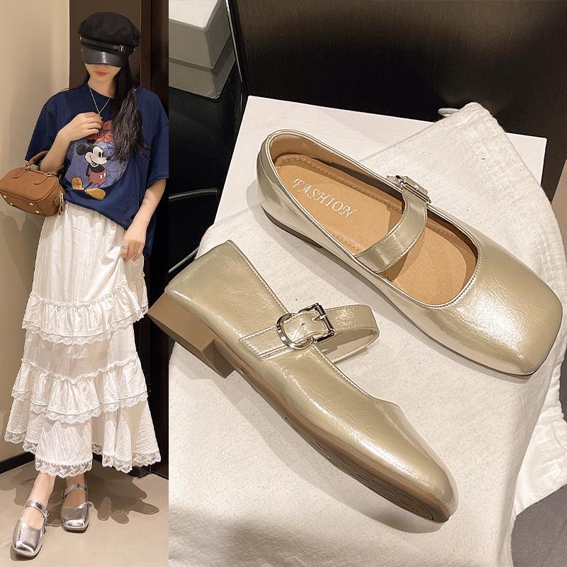 Fashion Shallow Flat Silver Single Shoes Fall 2025 New Mary Jane Women's Shoes Summer Flats
