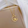 Moon Cat Light Luxury Temperament Gorgeous Full Diamond Necklace Female Versatile Collarbone Chain Titanium Steel Chain
