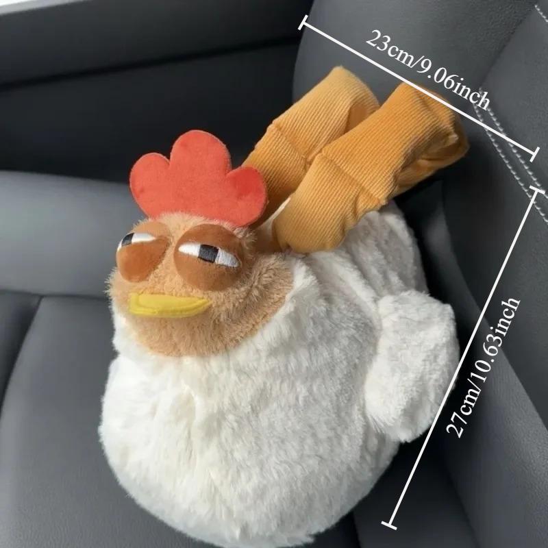 Hen Shoulder Bag Fur Chicken Plush Handbag Funny Chicken Pendant Keychain Doll Satchel Purse for Women Birthday Gift
