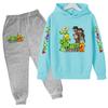 Kids Fall/Winter Hoodie Boy Girl Toddler Pullover 3-12Yrs Fashion Cartoon Game Print Clothes Casual Top+Pants 2P Sports Coat Set