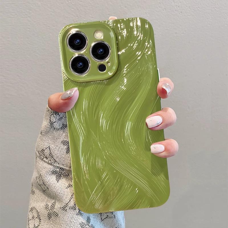 

Simple Pure Shell Suitable for Apple 15 Mobile Phone Case Iphone14PRO Three-dimensional Feather Yarn 13 Fine Hole Anti-fall 12 Silicone X iPhone 7 Plus