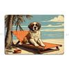 Vintage Beach St Bernard Metal Plaque Poster Design Designing Living Room Party Print Tin Sign Poster