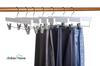 Amber Home Wooden Trouser and Skirt Set of Pants Bottoms Slacks Prevents Shape Strong Wrinkle Rotating Closet Storage Space White Hangers, 10,