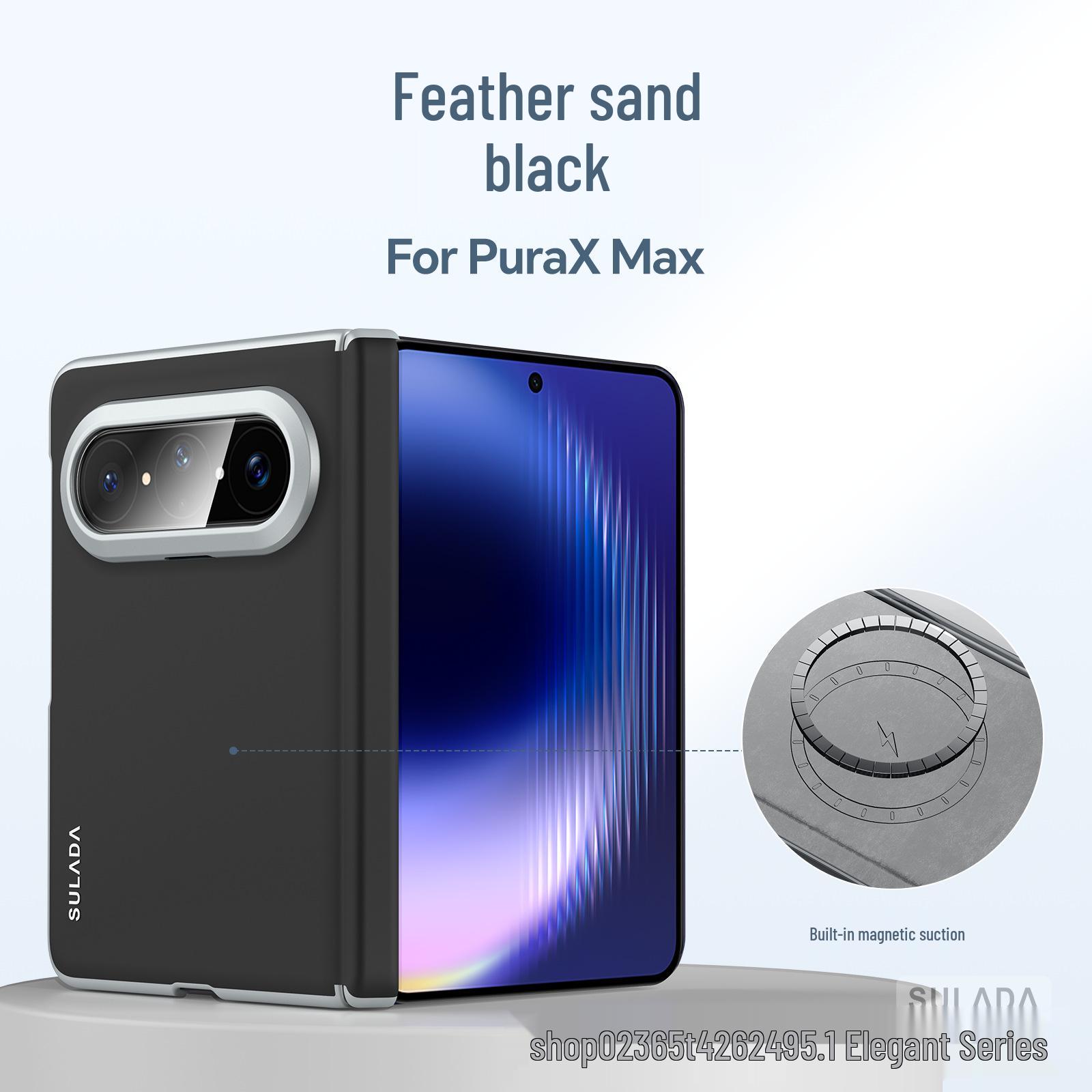 Huawei Pura X Max Fold - Elegant Liquid Leather Magnetic Phone Case Pura X Max