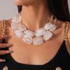 Mehrfarbige Chunky Acryl-Halskette Durchscheinend-gelartig Geometrische Facetten Choker Modebewusste Frauen
