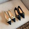 Xiaoxiangfeng Pointed-toed Flat-soled Ladyshoes Women's 2025 Spring New French Temperament Versatile Doudou Shoes Shallow Soft-soled Single Shoes