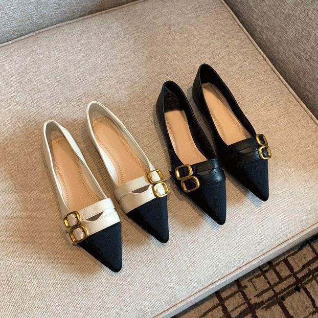 Xiaoxiangfeng Pointed-toed Flat-soled Ladyshoes Women's 2025 Spring New French Temperament Versatile Doudou Shoes Shallow Soft-soled Single Shoes