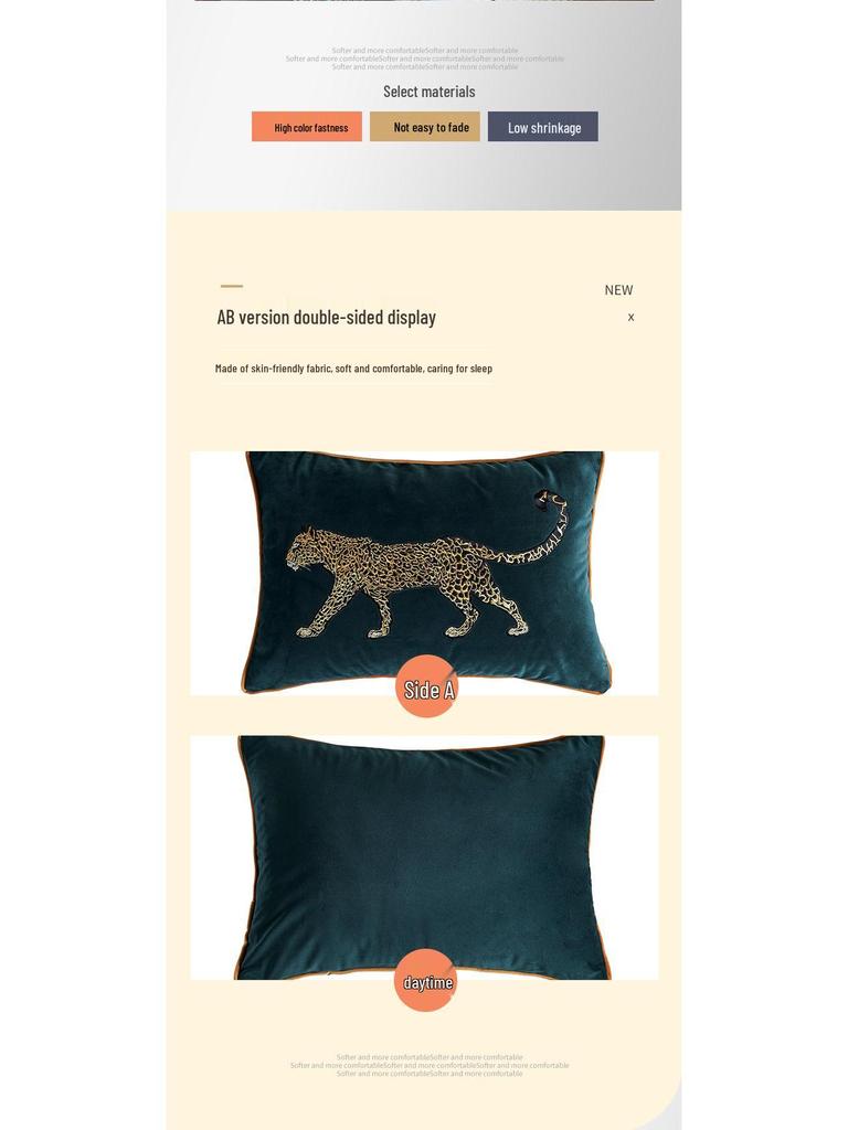 American Style Embroidered Animal Pillowcase: Office, Sofa, and Bedside Cushion Cover