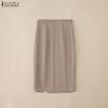 ZANZEA Women Elegant Casual Slit Hem Slim Short Skirts