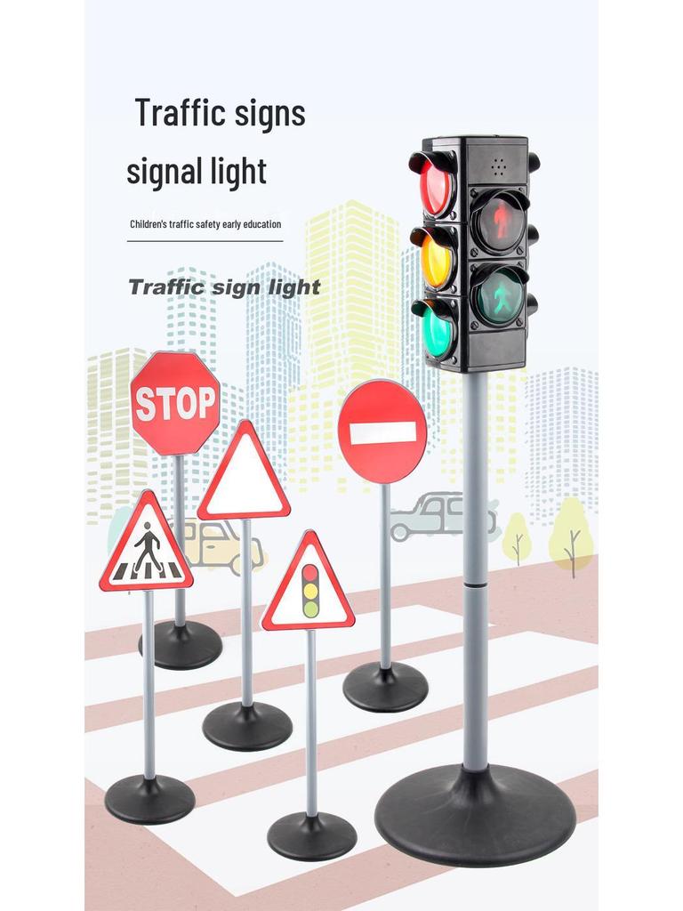 Children's Traffic Light Toy - Educational Road Sign Model and Scene Ornament