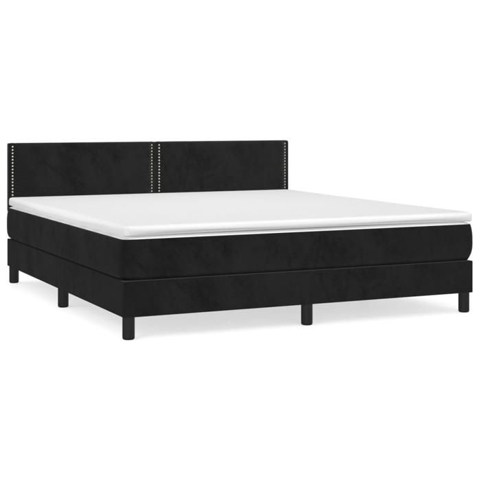Maison Exclusive - Sommier à lattes de lit avec matelas Noir 180x200 cm Velours
