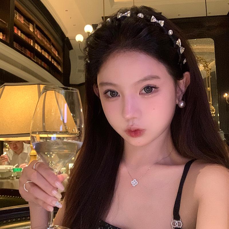 

Цирконовый бант Персиковый чай Повязка на голову: 2025 Роскошный стиль для женщин