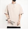 2022 Chinese Style Men's Casual Cotton Linen T-shirt, Retro Plus Size Long Sleeve Tang Suit