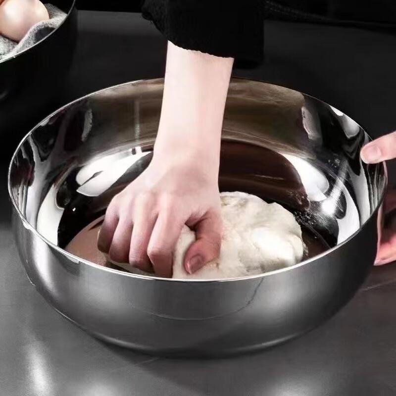 Shangqi 316 Stainless Steel Dough Kneading Bowl with Lid, 32CM