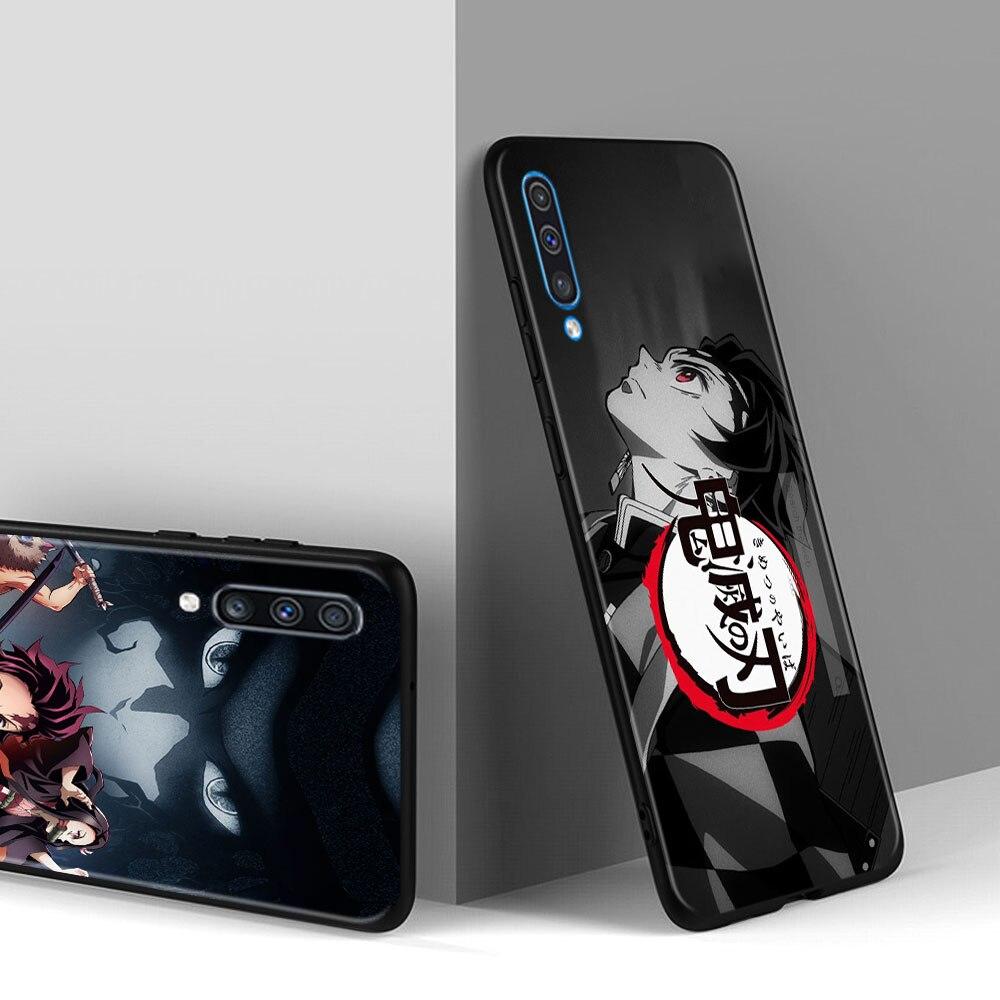 Demon Slayer Kimetsu No Yaiba Coque dla Samsung Galaxy A10s A40 A30 A20e A70 A10 Note 20 Ultra 10 A20s A50 Czarny Telefon komórkowy