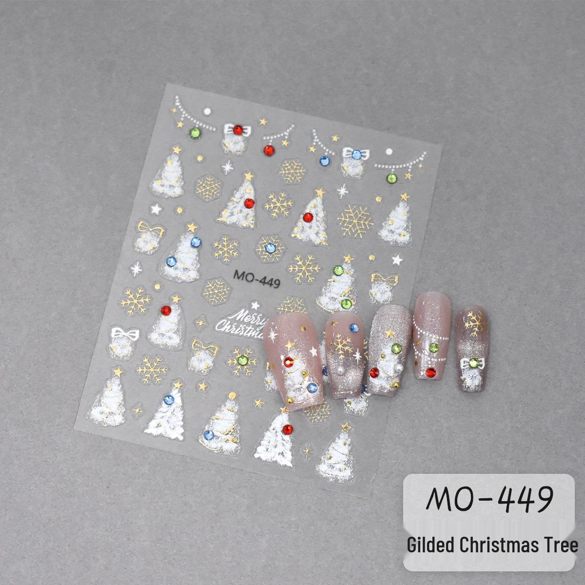 

Popular Christmas Nail Stickers: New Diamond Gold & Silver Snowflake Series