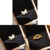 Butterfly Shell Ring With 14k Gold Plating For Elegant Women Accessories