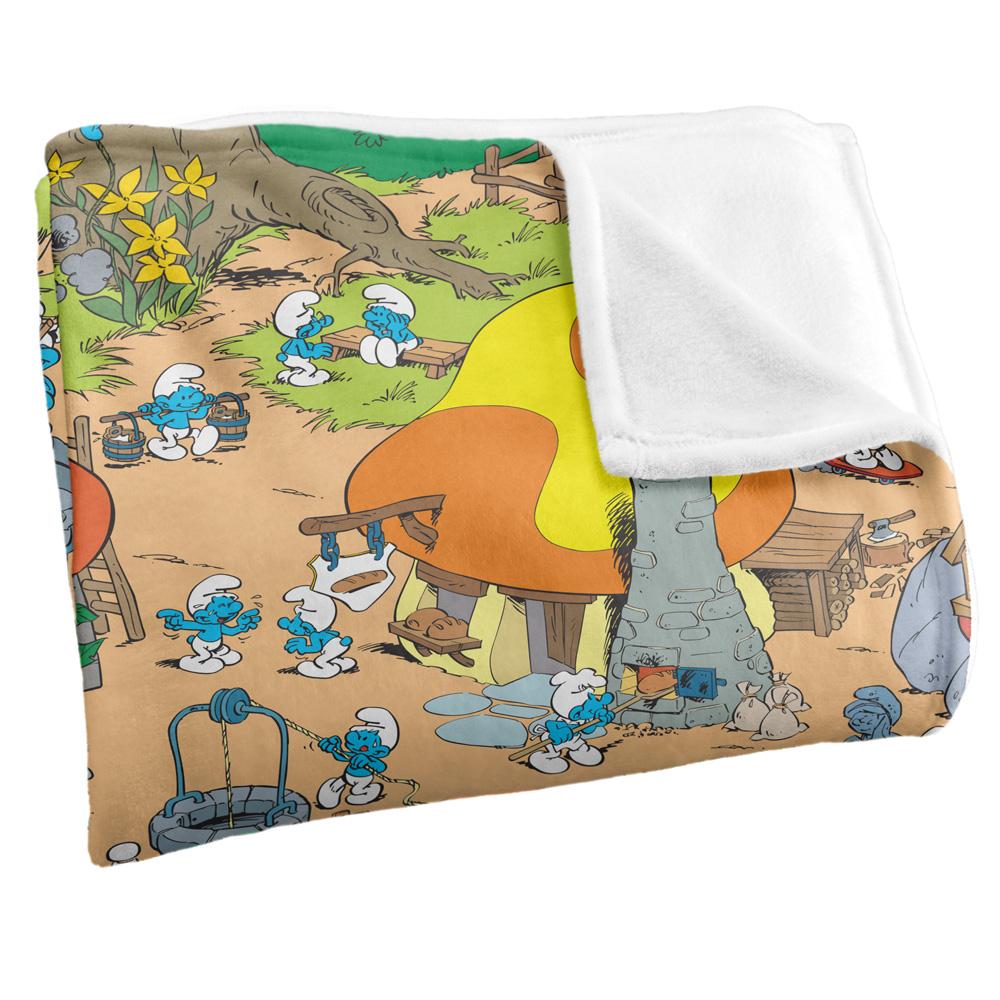 The Smurfs Silky Village Supersoft Blanket