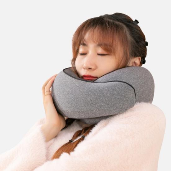 Yousheng Cestovní polštář za krk Přenosný polštář z paměťové pěny Design šneka Ergonomická krční podložka pro cestování letadlem vlakem Použití doma