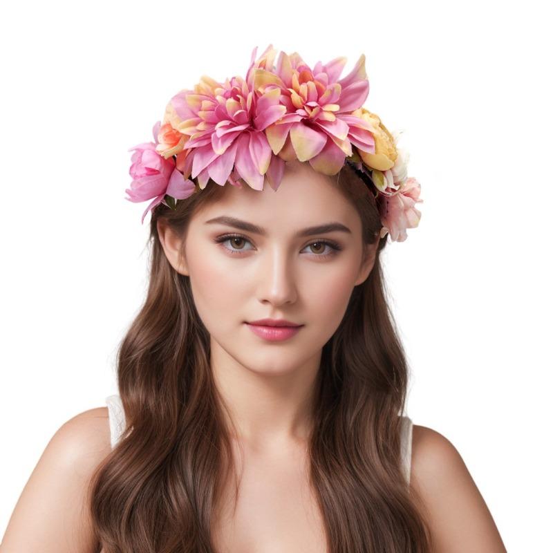 Creative simulation flower wreath headband party dance headband, travel wedding beach photo headgear