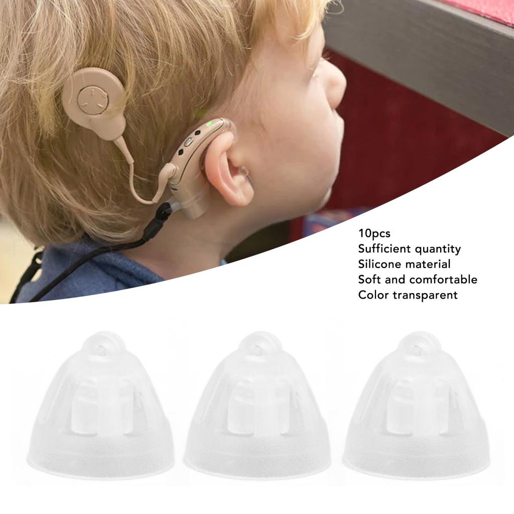 10pcs Ear Hearing Amplifier Domes Transparent Piece Open Domes Soft Silicone Replacement Domes