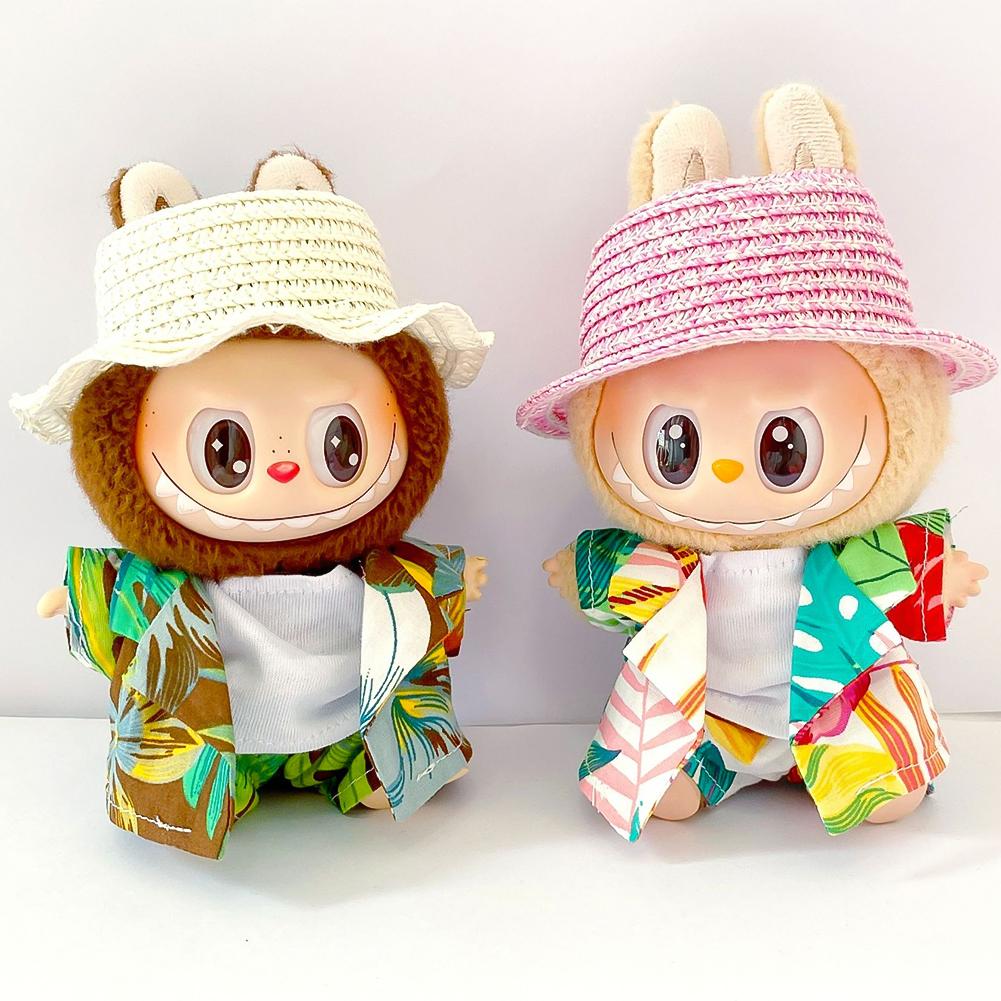 For 17cm Labubu Doll Clothes Fashion Clothes Shirts Dresses Doll Clothes Color Match Shorts Dolls Accessories Cute Decoration Little Clothes