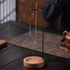 Upside Down Incense Stick Holder with Ash Catcher Bowl, Wooden and Metal Hanging Incense Burner, Clean Ash Collecting Design