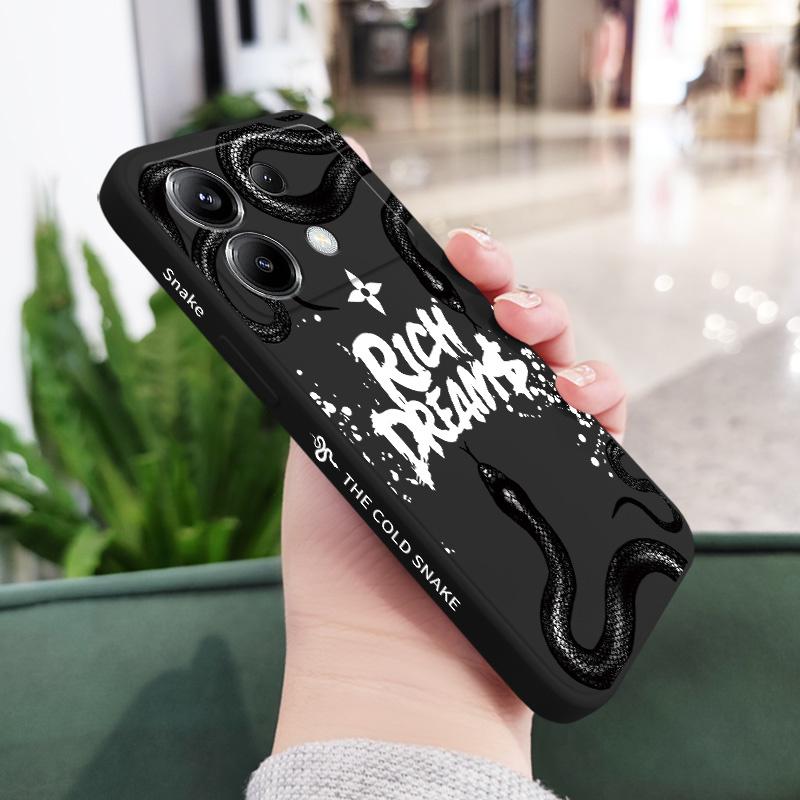 

Coiled Snake Phone Case For Xiaomi Poco F7 X7 X6 F6 M6 M5 M5S F5 X5 F4 X4 M4 F3 M3 X3 Pro 4G 5G GT Silicone Cover Poco M3 Pro 5G чорний