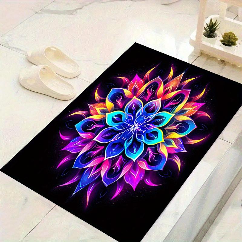 1pc Fantasy flowers Design Area Rug - Soft, Anti-Slip, and Durable Gaming Room Decor for Bedroom