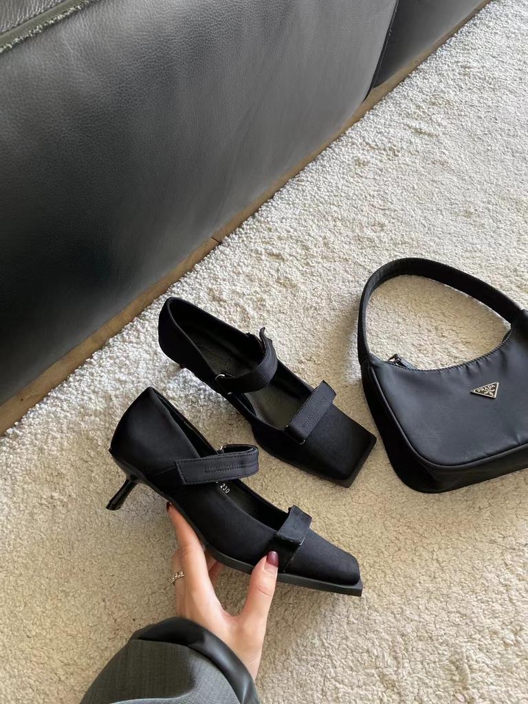 fashion Square Toe Women Pumps Silver Black Fashion Dress Shoes Thin Mid Heels Cross Bandage Sexy Office Pumps Elegant Dress Shoes Woman