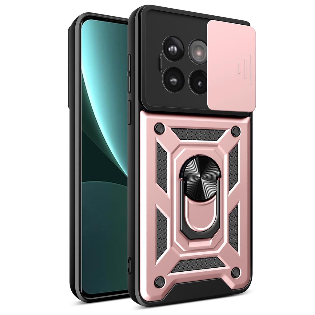 AMORUS Kickstand Case for OnePlus 13R 5G/Ace 5 5G/Ace 5 Pro 5G PC+TPU Phone Cover with Camera Lens Slider