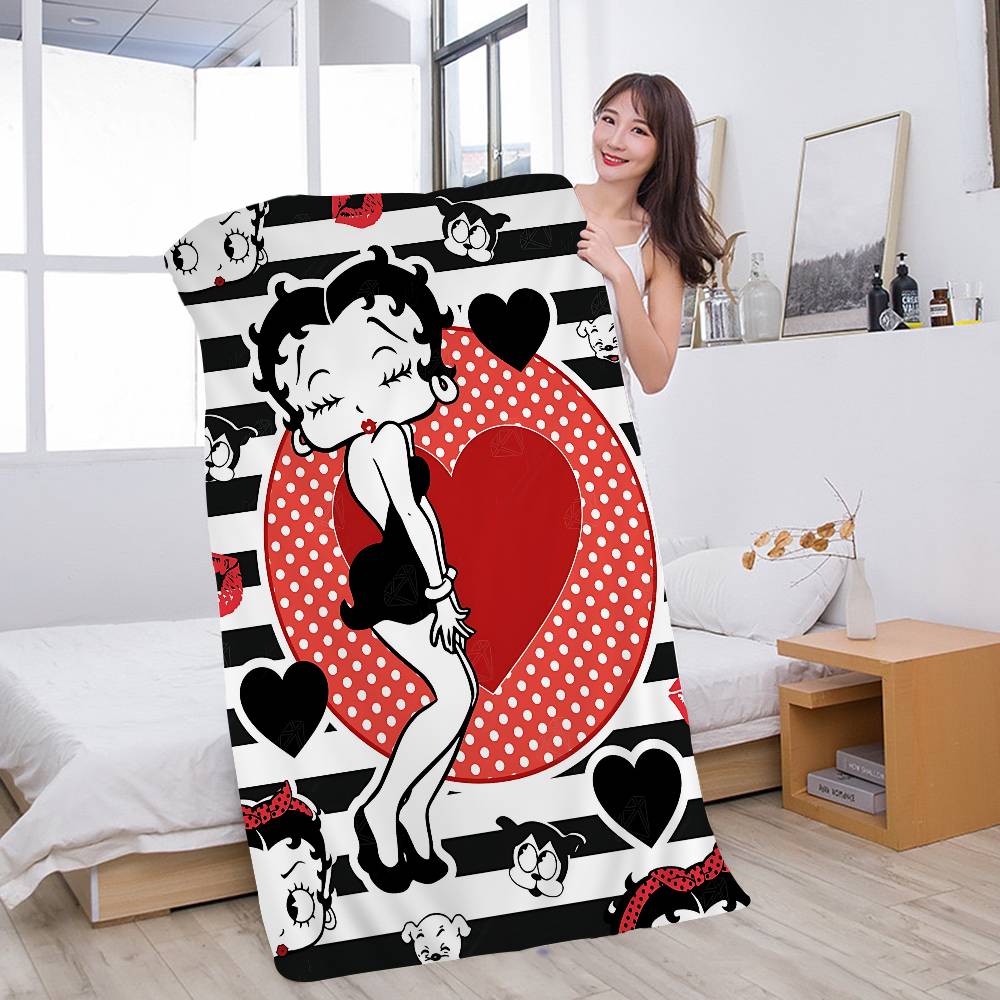 B-Betty Girl B-Boops Microfiber Beach Towel Absorbent Quick Dry Soft Yoga Swimming Resort Mountain Climbing Towel