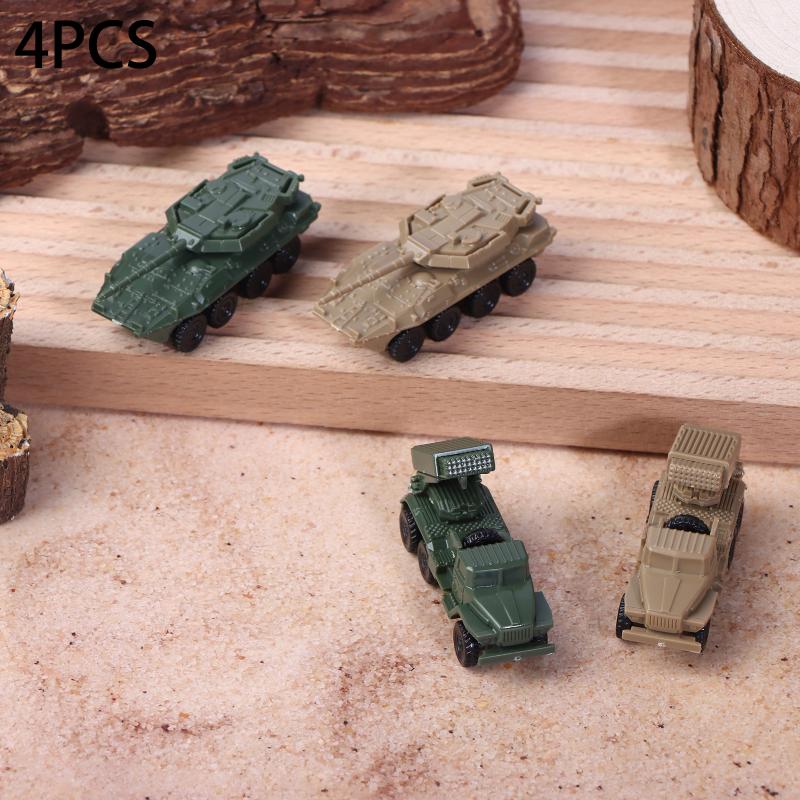 4Pcs/Set 1/144 Soviet Bm21 Hail Rocket Launcher Italy Centaur B1 Tank 4D Steel Ball Military Model Sliding Toy