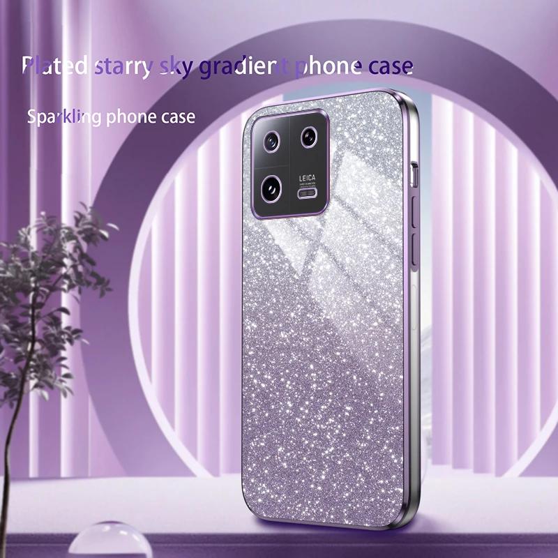 Lyxigt Glänsande Glitterpläterat Silikonskal för Xiaomi Mi 13T Xiaomi13T 13 T 12 11T 11 Lite 14 Pro Kameralins Mjukt Bakskydd