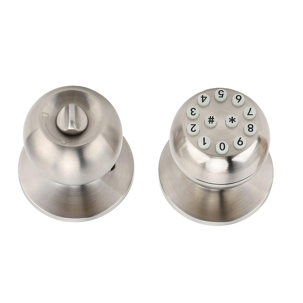 Keypad Door Knob with Lock and Key Round Electronic Entry Door Knob Lock for 35‑55MM Thickness Door Apartment Garage