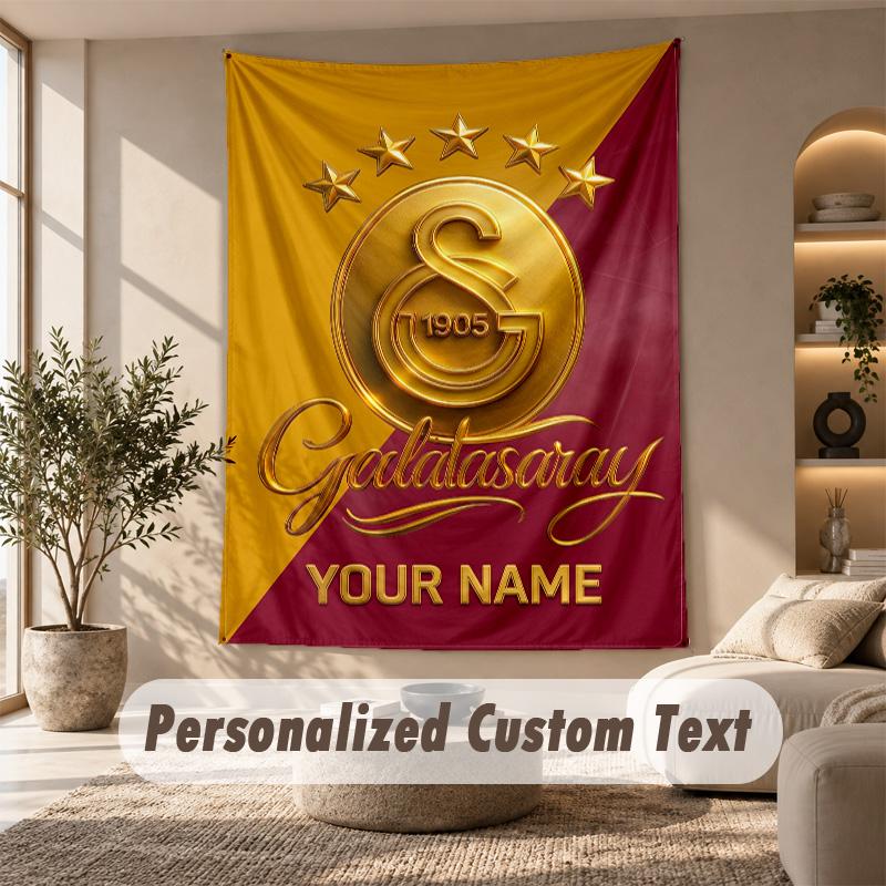 Tapestry Custom Name Text, Wall Hanging Tapestry Home Room DecorGalatasaray FC